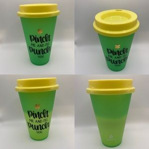 ‘Pinch Me and I’ll Punch You’ color changing to go cup